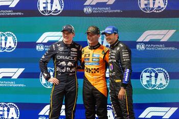 Norris logra una pole bajo la lluvia en Las Vegas