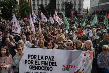 Una manifestación en Madrid pide una paz 