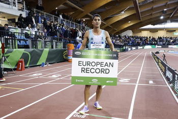 Mohamed Attaoui bate el récord de Europa de los 1.000 metros